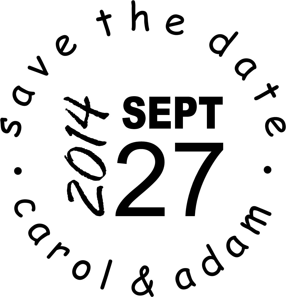 save the date stamp large - 7a