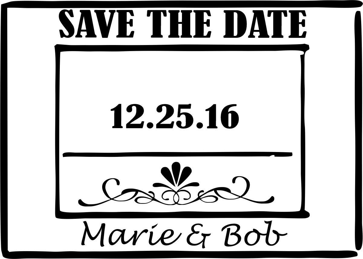 save the date stamp large - 8a