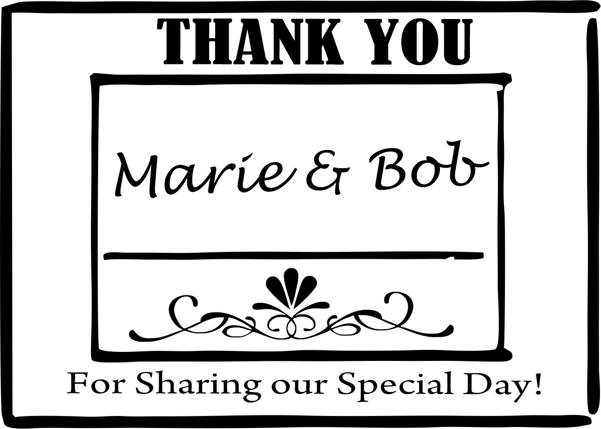 wedding stamp - thank you large - 8b