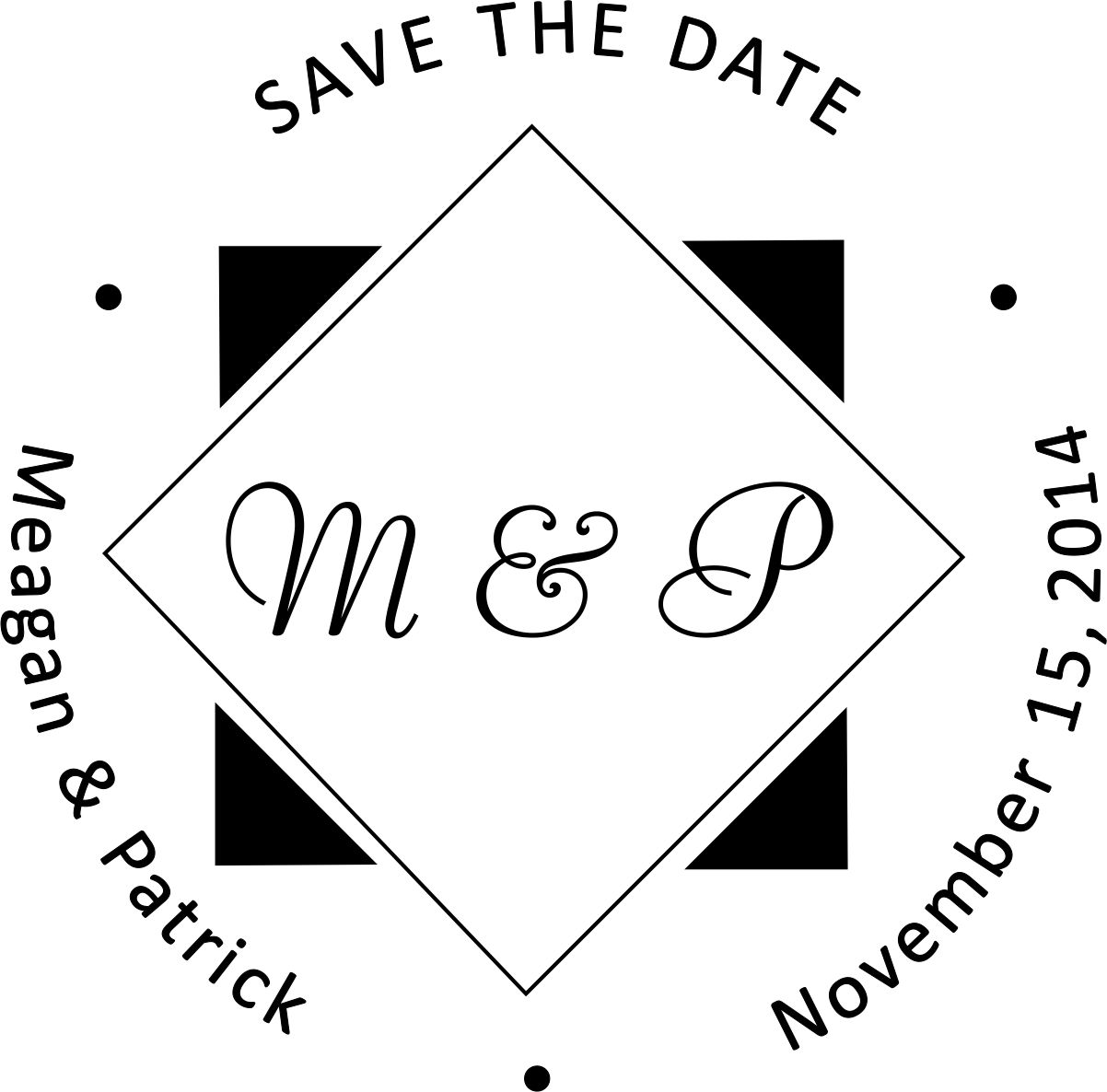 monogram wedding stamp wsm-13