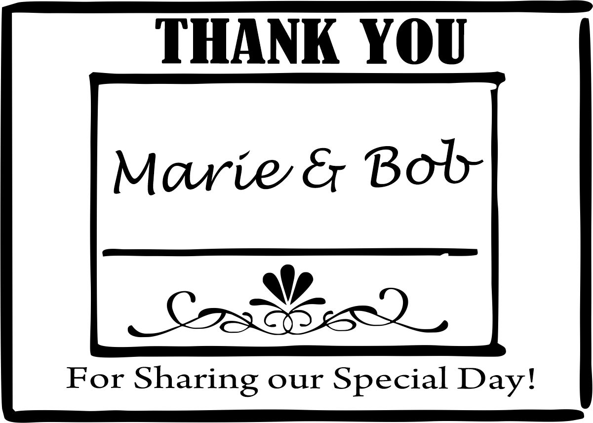 wedding stamp - thank you small - 8b