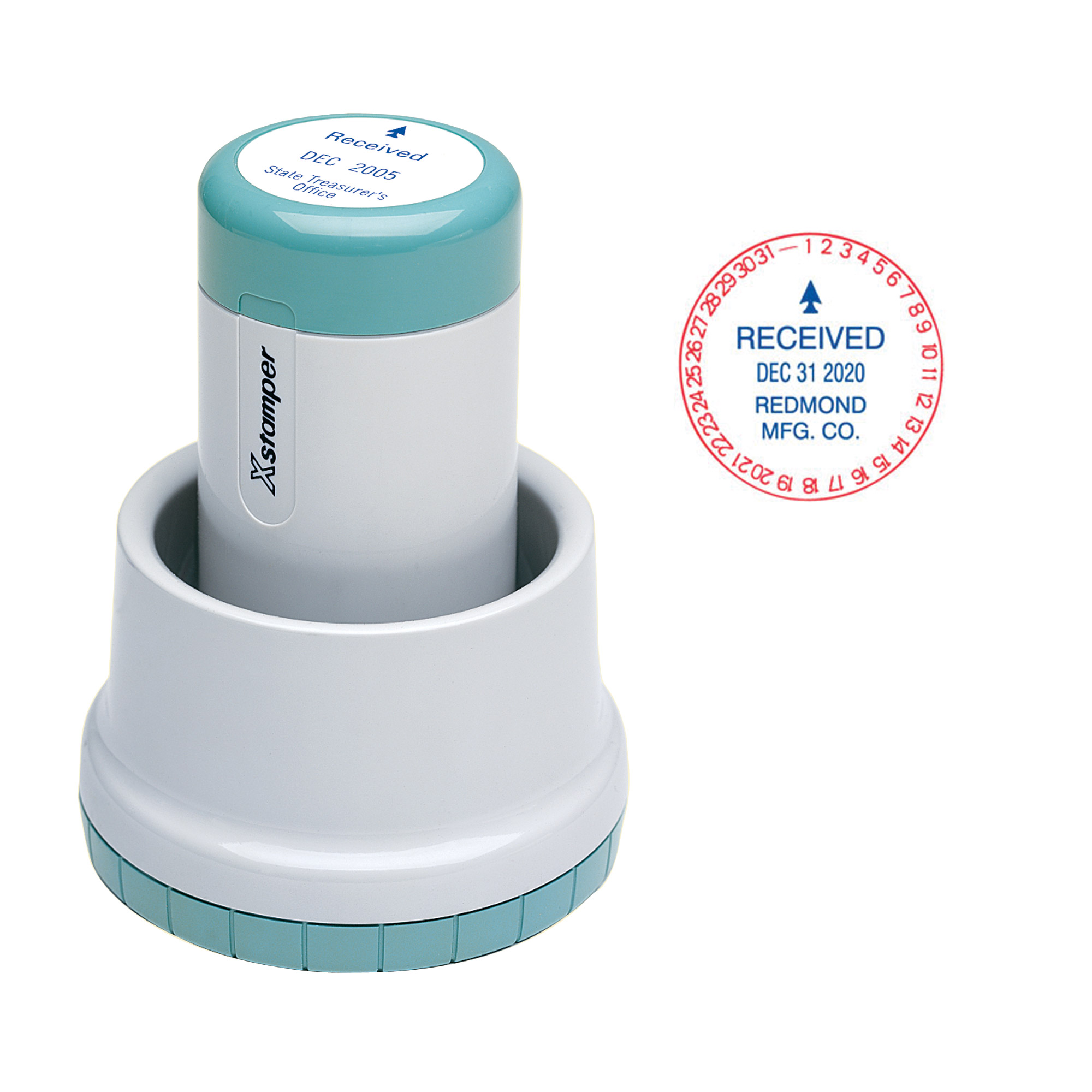 XStamper N77 Round Dater Stamp Custom, PreInked
