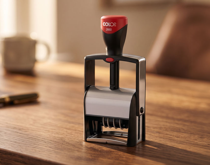 Colop self-inking date stamps