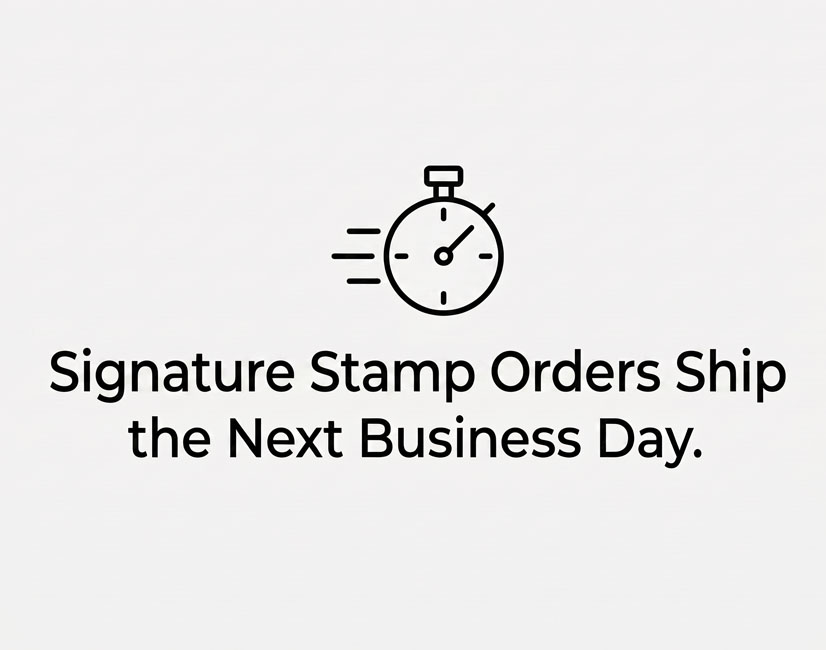 signature stamps ship next business day