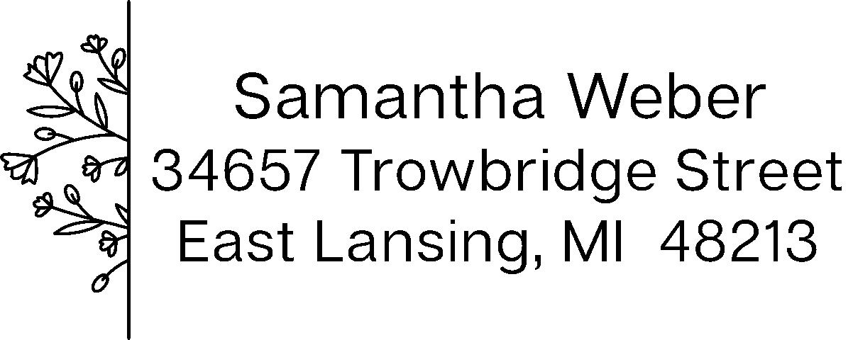 Floral Address Stamp