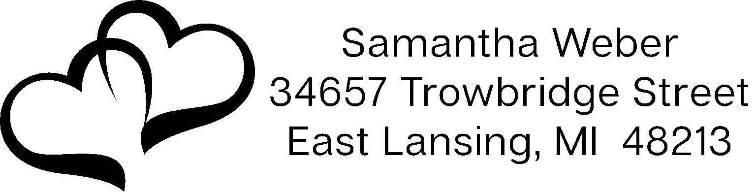 Double Heart Address Stamp