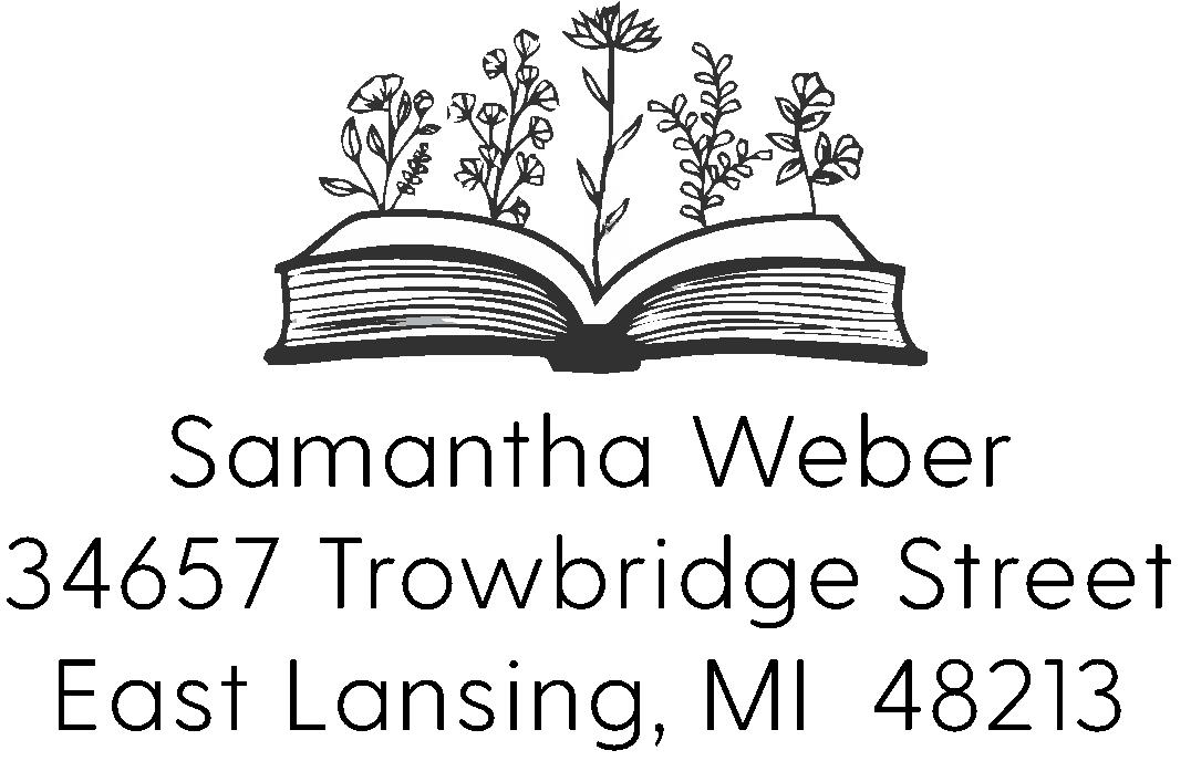 Floral Book Address Stamp
