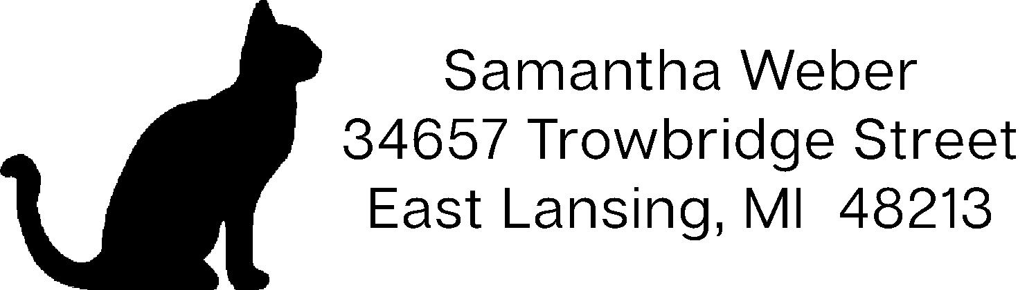 Silhouette Cat Address Stamp