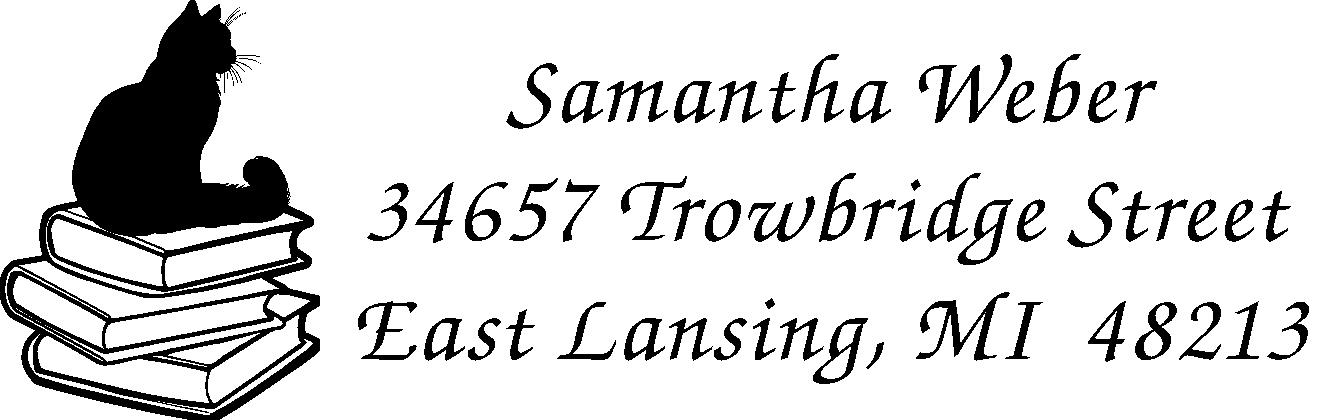 Literary Cat Address Stamp