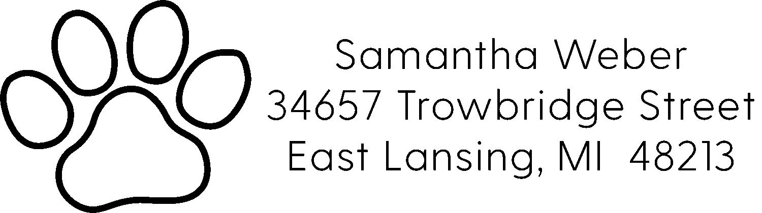 Paw Print Address Stamp