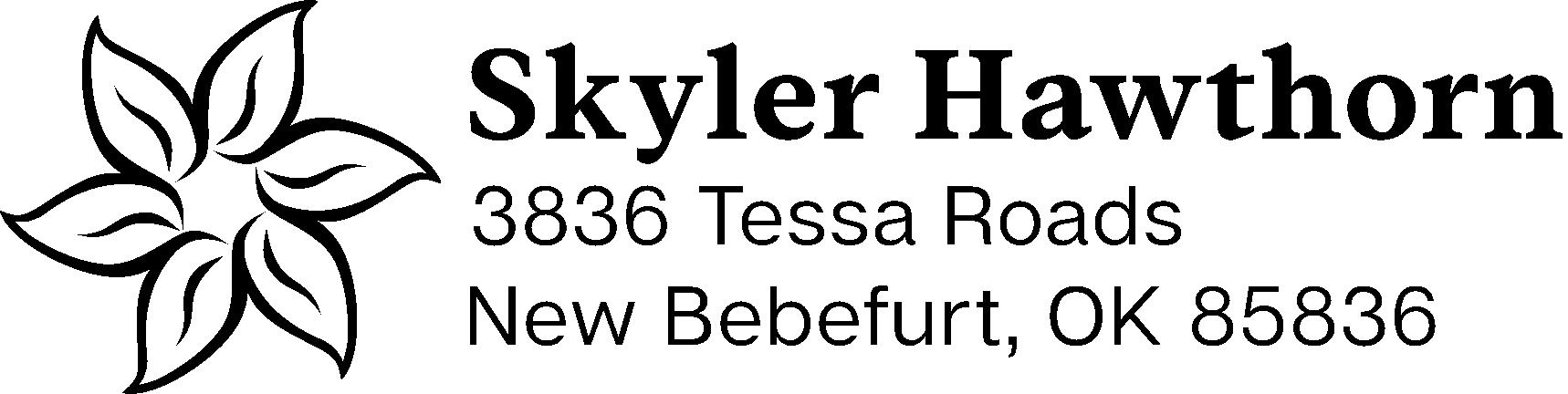 Simple Modern Floral Address Stamp