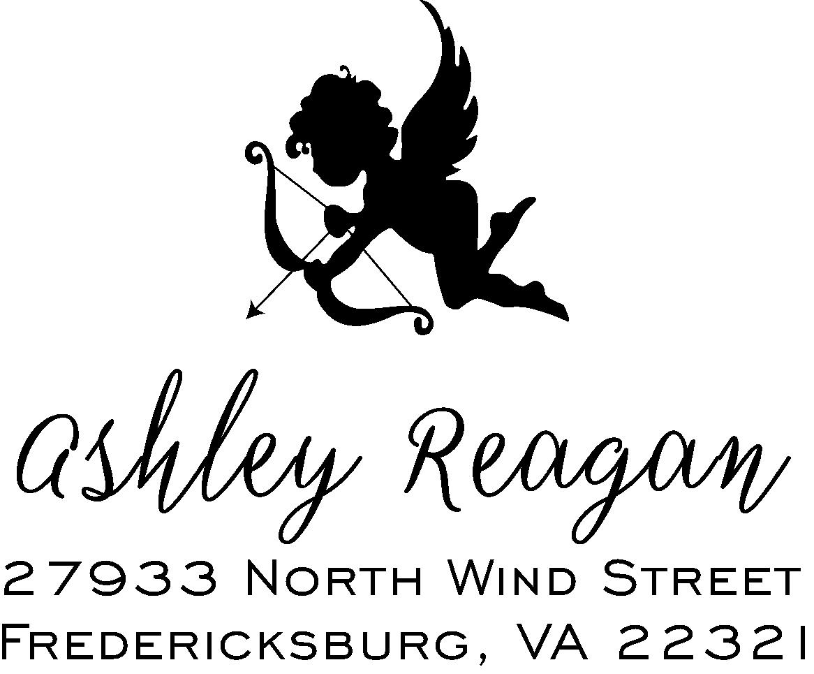 large baby cupid address stamp