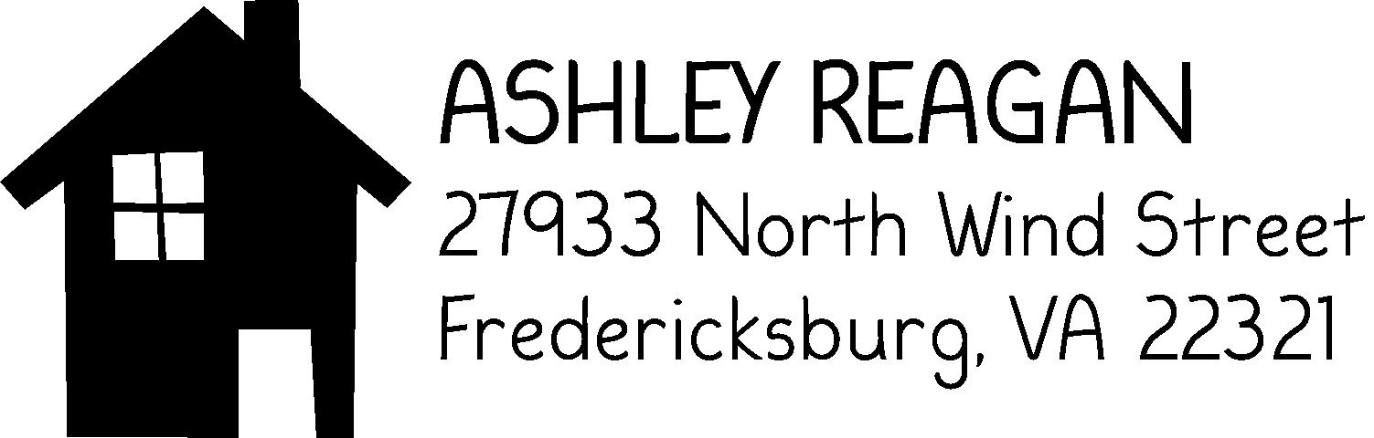 simple house silhouette address stamp