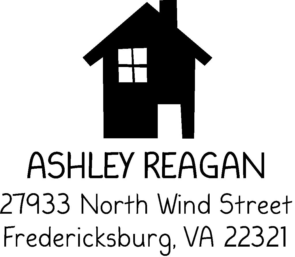 large simple house silhouette address stamp