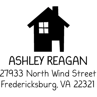 Large Simple House Silhouette Address Stamp