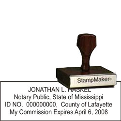 Notary Wood Rectangle - Mississippi