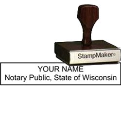 Notary Wood Rectangle - Wisconsin