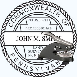 Land Surveyor Seal - Desk - Pennsylvania
