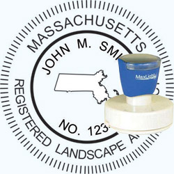 Landscape Architect Seal - Pre Inked Stamp - Massachusetts