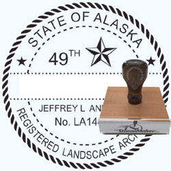 Landscape Architect Seal - Wood Stamp - Alaska
