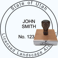 Landscape Architect Seal - Wood Stamp - Utah