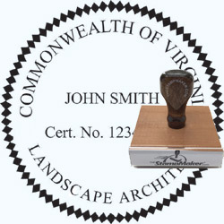 Landscape Architect Seal - Wood Stamp - Virginia