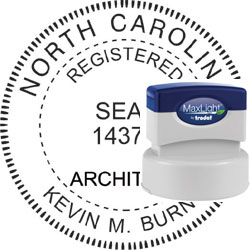 Architect Seal - Pre Inked Stamp - North Carolina