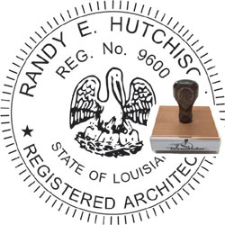 Architect Seal - Wood Stamp - Louisiana