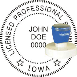 Engineer Seal - Pre Inked Stamp - Iowa