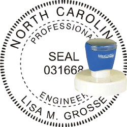 Engineer Seal - Pre Inked Stamp - North Carolina