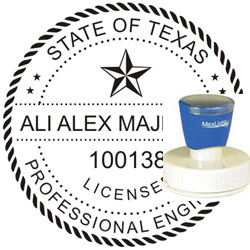 Engineer Seal - Pre Inked Stamp - Texas