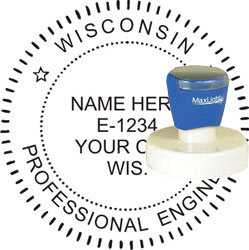 Engineer Seal - Pre Inked Stamp - Wisconsin