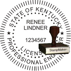 Engineer Seal - Wood Stamp - Kentucky