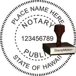 Notary Seal - Wood Stamp - Hawaii