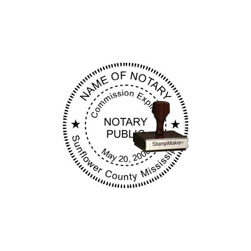 Notary Seal - Wood Stamp - Mississippi