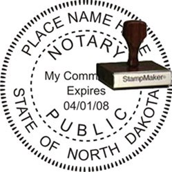 Notary Seal - Wood Stamp - North Dakota