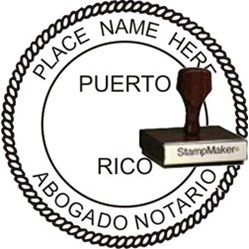 Notary Seal - Wood Stamp - Puerto Rico