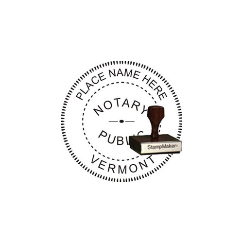 Notary Seal - Wood Stamp - Vermont