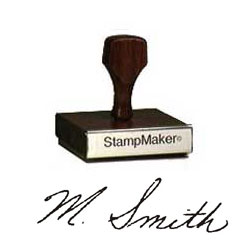 wood signature stamp up